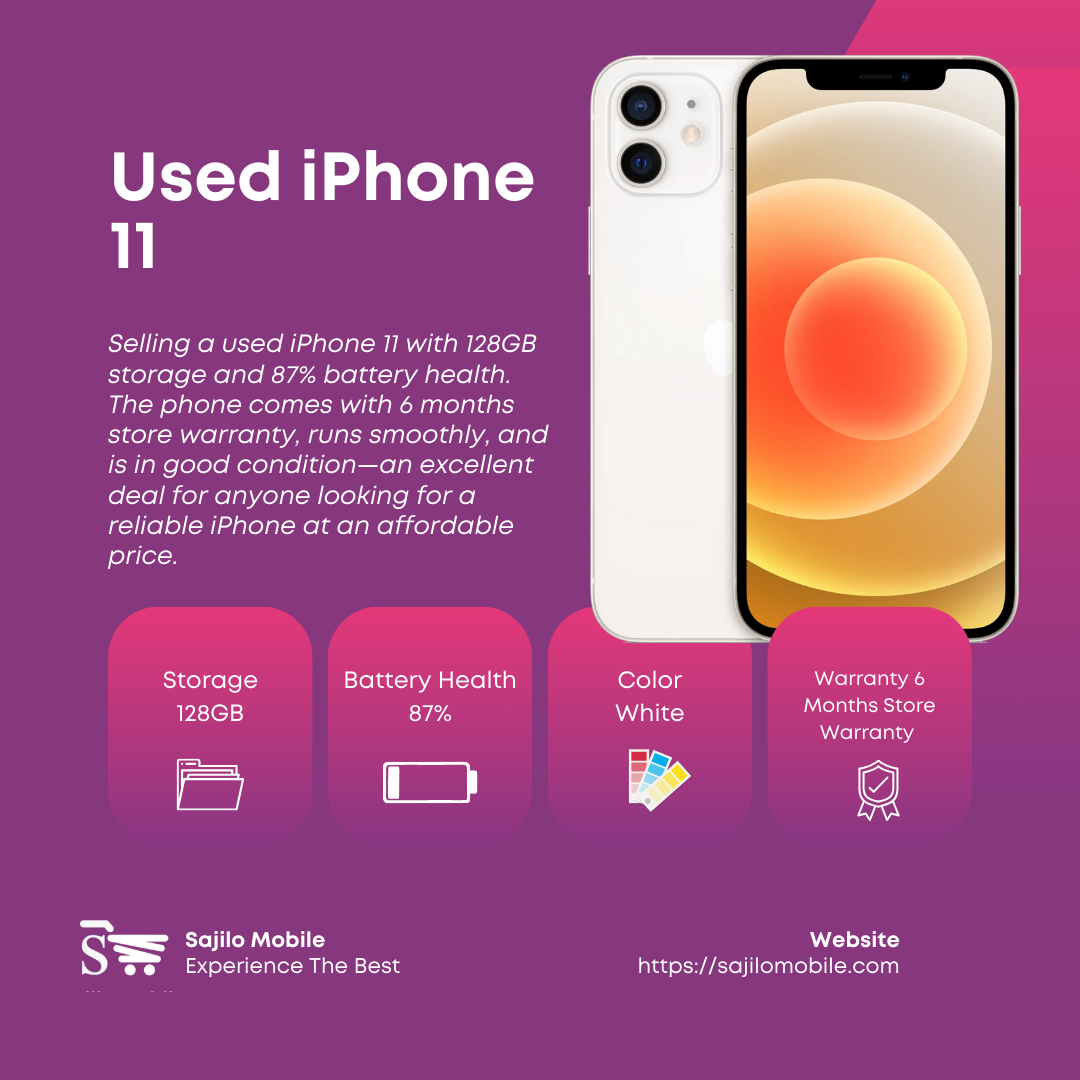  Used iPhone 11 - 128GB -White